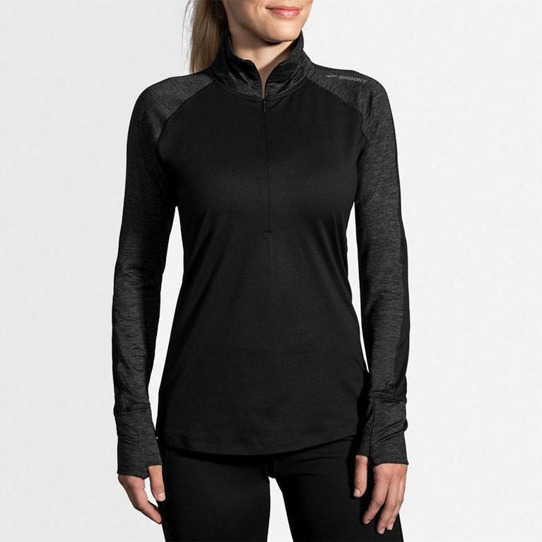 Brooks Dash Half Zip Hardloopjassen voor Dames Grijs (QAKBZ-6025)